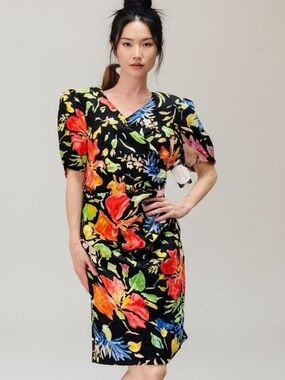 Louis Feraud Silk Floral Dress 80’s